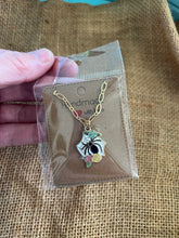 Load image into Gallery viewer, Spider, Halloween, Roses, Flowers Charm. Handmade Necklace.  Necklaces are 18-20” long.
