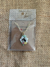 Load image into Gallery viewer, Spider, Halloween, Roses, Flowers Charm. Handmade Necklace.  Necklaces are 18-20” long.
