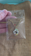 Load and play video in Gallery viewer, Spider, Halloween, Roses, Flowers Charm. Handmade Necklace.  Necklaces are 18-20” long.
