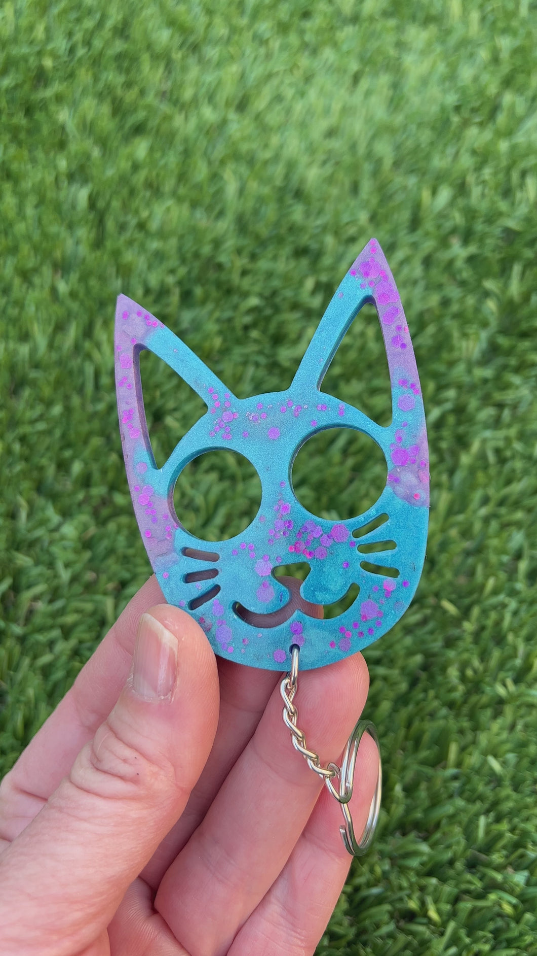 Handmade kitty cat self defense key chain