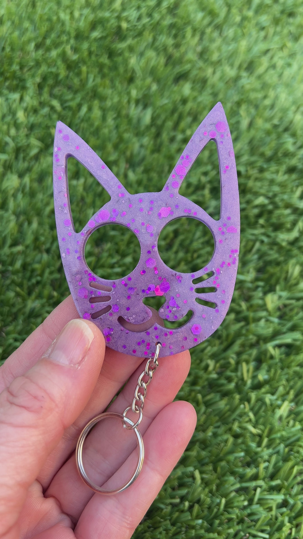Handmade kitty cat self defense key chain